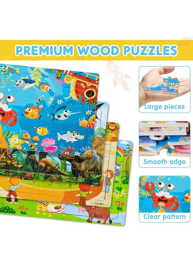 Zhanmai - 12 Pack Puzzles For Kids Ages 3 8 Toddler Wooden Jigsaw Puzzles 30 Pieces Children Puzzles Educational Learning Puzzles Toys For Kids Girls And Boys Party Favor - Image 1