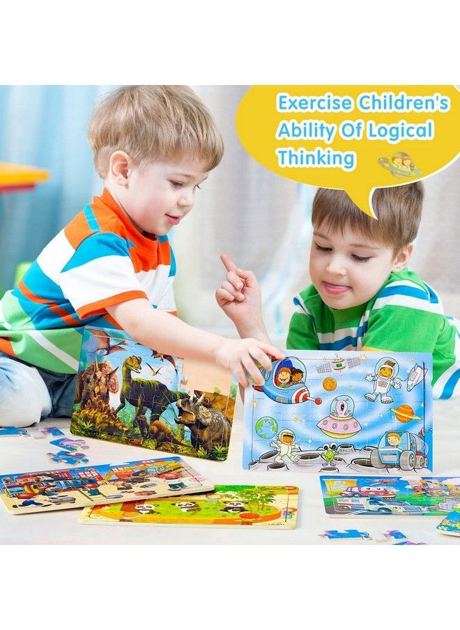 Zhanmai - 12 Pack Puzzles For Kids Ages 3 8 Toddler Wooden Jigsaw Puzzles 30 Pieces Children Puzzles Educational Learning Puzzles Toys For Kids Girls And Boys Party Favor - Image 1