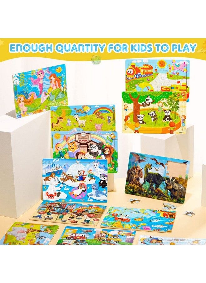 Zhanmai - 12 Pack Puzzles For Kids Ages 3 8 Toddler Wooden Jigsaw Puzzles 30 Pieces Children Puzzles Educational Learning Puzzles Toys For Kids Girls And Boys Party Favor - Image 1