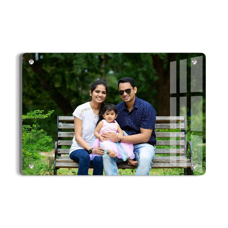 Upaharam Customised/Personalized Clear Acrylic Wall Mount Frameless Picture Photo/Poster Frame For Anniversary, Birthday, Special Moment (16" x 24" 0.19"), Rectangular - Image 1
