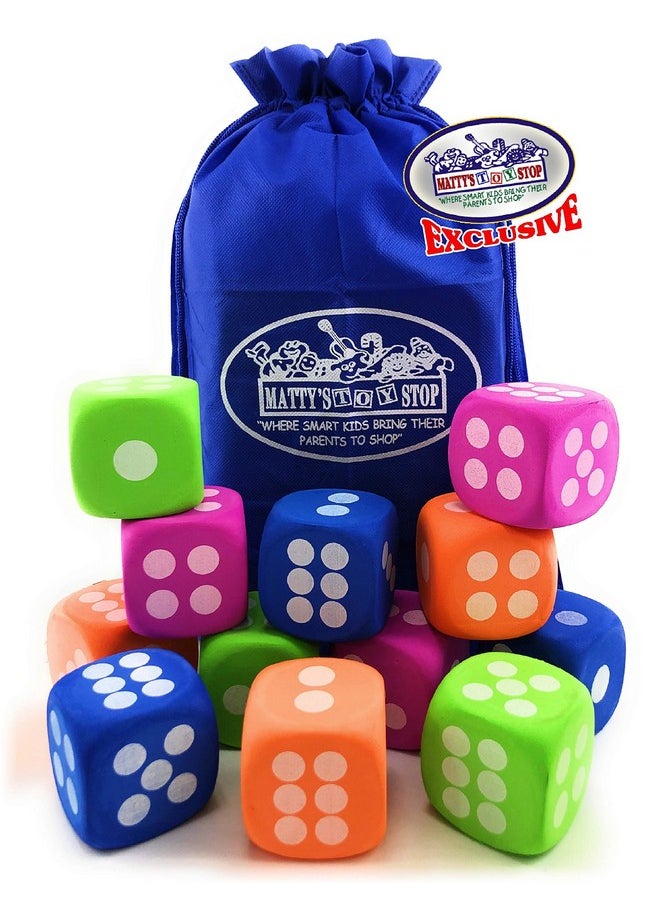 5" Eva Foam Dice (Pack Of 12) With Bonus Matty'S Toy Stop Storage Bag - pzsku/Z4DDF8033B870FECBFDBDZ/45/_/1734347347/4e11a038-491d-43d2-b562-6fea51012502