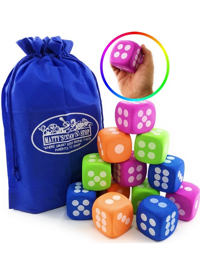 5" Eva Foam Dice (Pack Of 12) With Bonus Matty'S Toy Stop Storage Bag - pzsku/Z4DDF8033B870FECBFDBDZ/45/_/1734347350/65fecba4-47c8-45bd-8d1f-ada2ac4abdf4