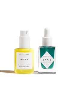HERBIVORE HERBIVORE Clearly Bright Regimen | Nova 15% Vitamin C Brightening Serum + Lapis Blue Tansy Skin Balancing Face Oil 