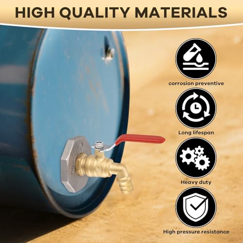 windblowgrass Drum Faucet for 55 Gallon Drum, 2 Inch Brass Barrel Faucet, Drum Spigot with 4 EPDM Gasket and 1 Teflon Tape, No Leaking, for Water, Diesel, Gasoline, Other Liquids - Image 5