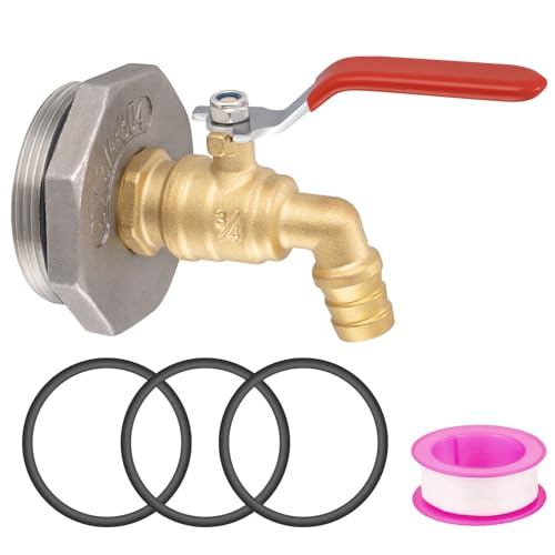 windblowgrass Drum Faucet for 55 Gallon Drum, 2 Inch Brass Barrel Faucet, Drum Spigot with 4 EPDM Gasket and 1 Teflon Tape, No Leaking, for Water, Diesel, Gasoline, Other Liquids - Image 1