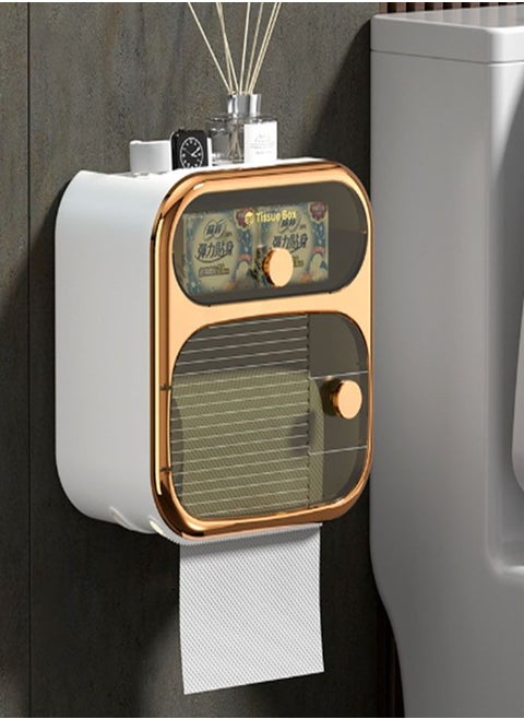 Bathroom Wall Mounted Double Layer Toilet Paper Holder