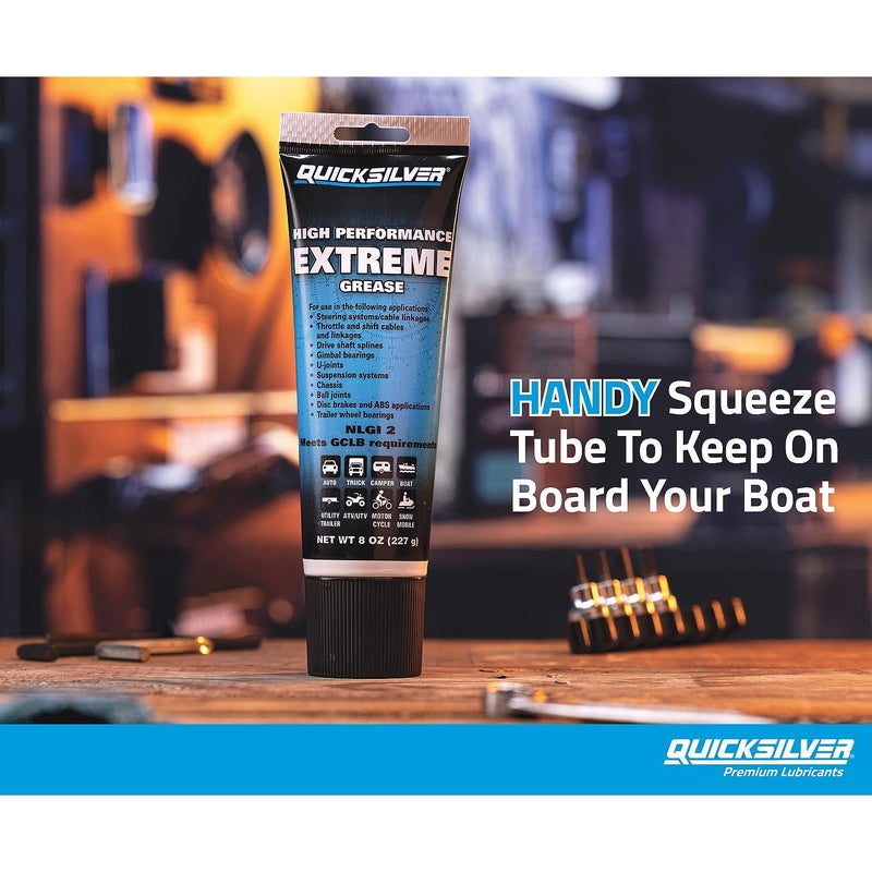 Quicksilver 8M0071838 High Performance Multi-Purpose Extreme NLGI 2 Marine Grease - 8 Oz. Tube - Image 3