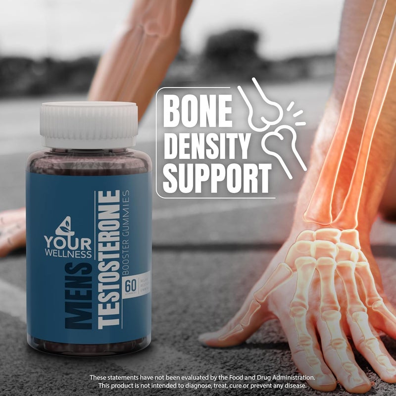 4 Your Wellness مكمل حلوى الجيلي لزيادة هرمون التستوستيرون للرجال لتعزيز نمو العضلات والقدرة على التحمل والأداء مع تونغكات علي وعشب الماعز الشقي وtribulus terrestris وحب الحلبة وماكا 60 حبة عبوة من 1 - Image 5