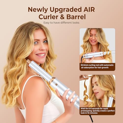 Yitrust 5 in 1 Blow Dryer Brush Upgrade Hair Dryer Brush Air Curler Air Curling Wrap Styler Detachable Hot Air Brush Negative Ion Curling Brush Iron Hair Styling Tools for Drying Curling Straightening - Image 3