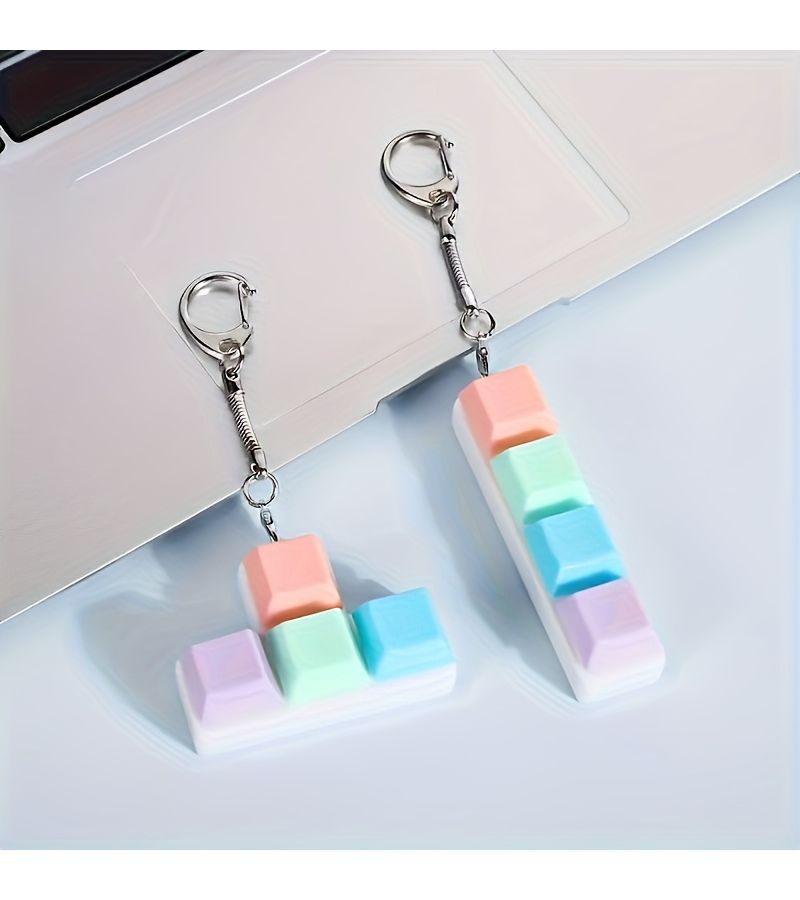 Mechanical Keyboard Style Keycap Keychain Random Color Sturdy Portable Charm Gamer Gift Decor Accessory - Image 3