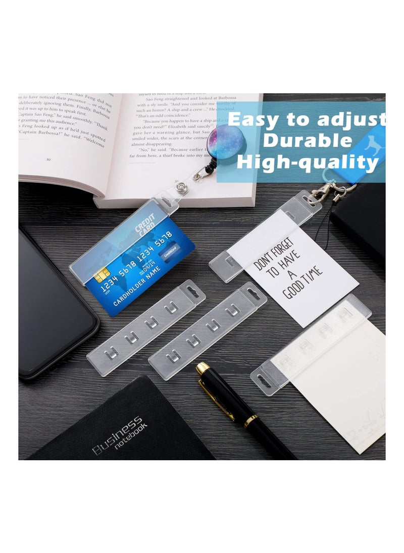 Y&D Swipe Badge Holder, 20 PCS ID Vertical Half Card Clear Plastic Side Hard Easy Slide Holder with Clamp Gripper, for Swiping Credit Name Cards  - Image 3
