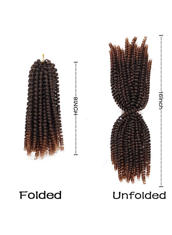 Liyate 6 Packs Spring Twist Braiding Hair Spring Twists Bomb Twist Hair Synthetic Fiber Fluffy Twist Crochet Braids Low Temperature Twist Crochet Hair For Women Braiding Hair (8Inch,T1B/30) - Image 2