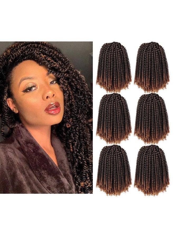 Liyate 6 Packs Spring Twist Braiding Hair Spring Twists Bomb Twist Hair Synthetic Fiber Fluffy Twist Crochet Braids Low Temperature Twist Crochet Hair For Women Braiding Hair (8Inch,T1B/30) - Image 1
