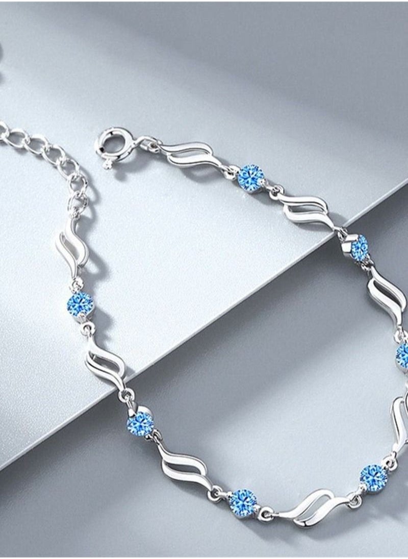 Generic - S925 sterling silver with zirconia female ins design light luxury crystal love bracelet - Image 1
