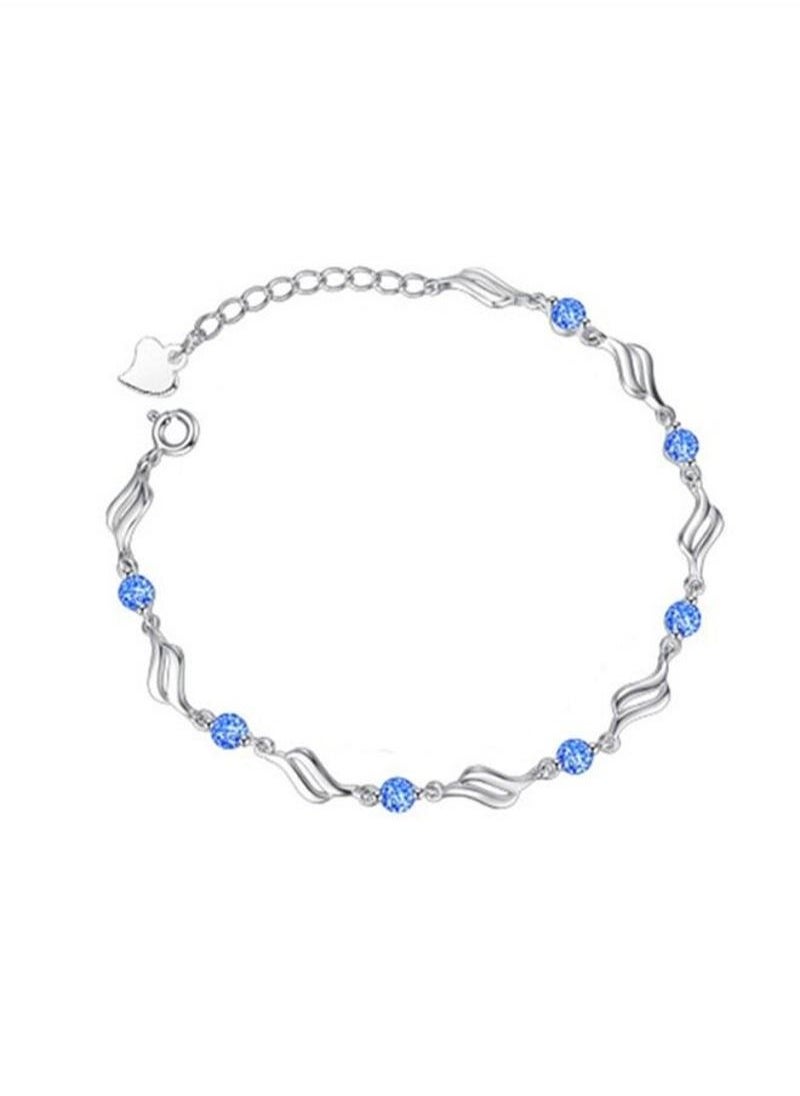 Generic - S925 sterling silver with zirconia female ins design light luxury crystal love bracelet - Image 1
