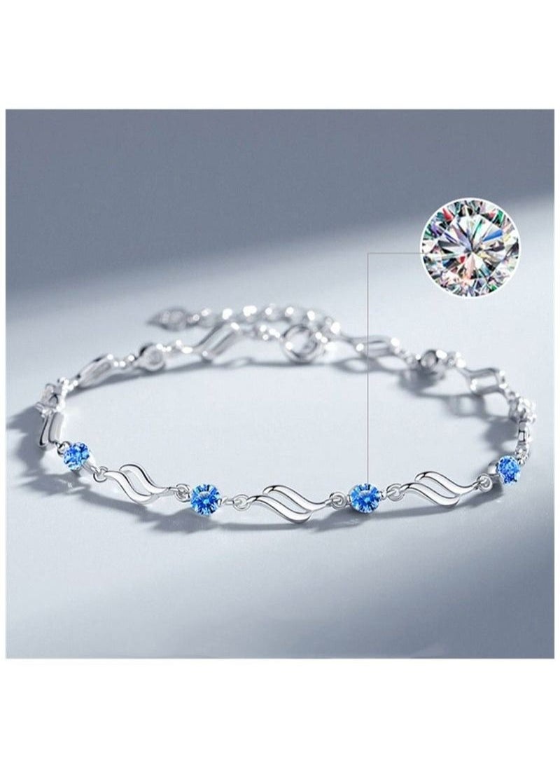 Generic - S925 sterling silver with zirconia female ins design light luxury crystal love bracelet - Image 1
