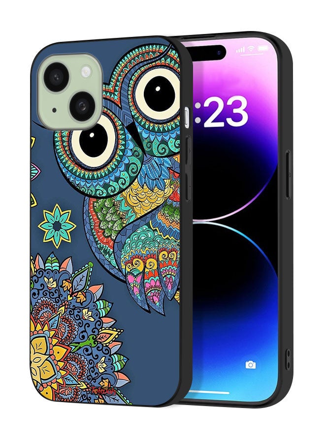 Tolwak Apple iPhone 15 Protective Case Cover Floral Owl - Image 1