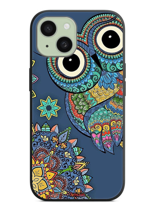 Tolwak Apple iPhone 15 Protective Case Cover Floral Owl - Image 2