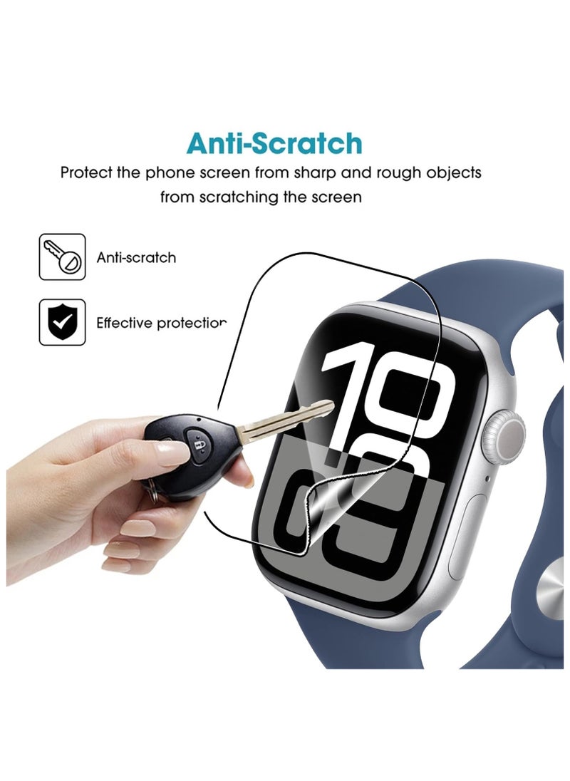 3 Pack Screen Protector for Apple Watch Series 10 46mm Flexible TPU Full Coverage 3D Curved Screen Film for Apple Watch Series 10 46mm  - Image 4