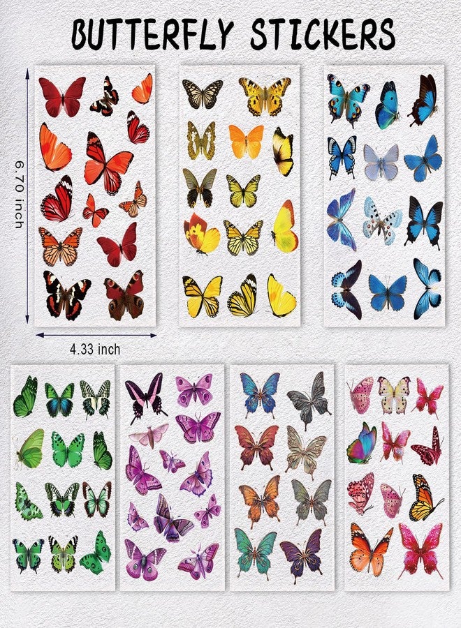 Arme Butterfly Stickers(635 Pcs, 48 Sheets), Flower Stickers for Scrapbooking, Journaling Nature Butterfly Sticker, Self-Adhesive Junk Journal Sticker for Planners Notebook Calendar, Kids Adults Gifts - Image 3