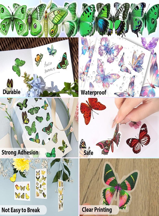 Arme Butterfly Stickers(635 Pcs, 48 Sheets), Flower Stickers for Scrapbooking, Journaling Nature Butterfly Sticker, Self-Adhesive Junk Journal Sticker for Planners Notebook Calendar, Kids Adults Gifts - Image 5