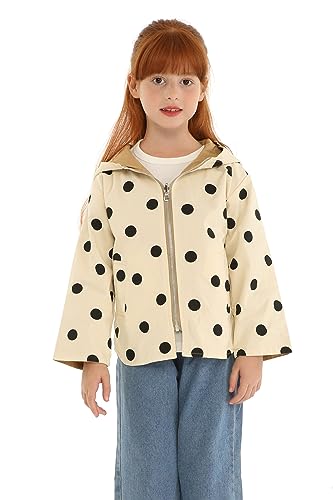 Mud Kingdom Cute Toddler Girls Hooded Jacket Reversable Full Zipper Outerwear Khaki 4T - Image 2