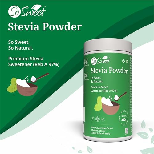 So Sweet Stevia Powder Sugar Free Natural Zero Calorie Sweetener - 1250gms (Pack of 05) (250Gm Each) - Image 5