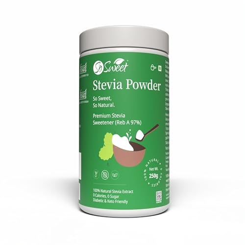 So Sweet Stevia Powder Sugar Free Natural Zero Calorie Sweetener - 1250gms (Pack of 05) (250Gm Each) - Image 2