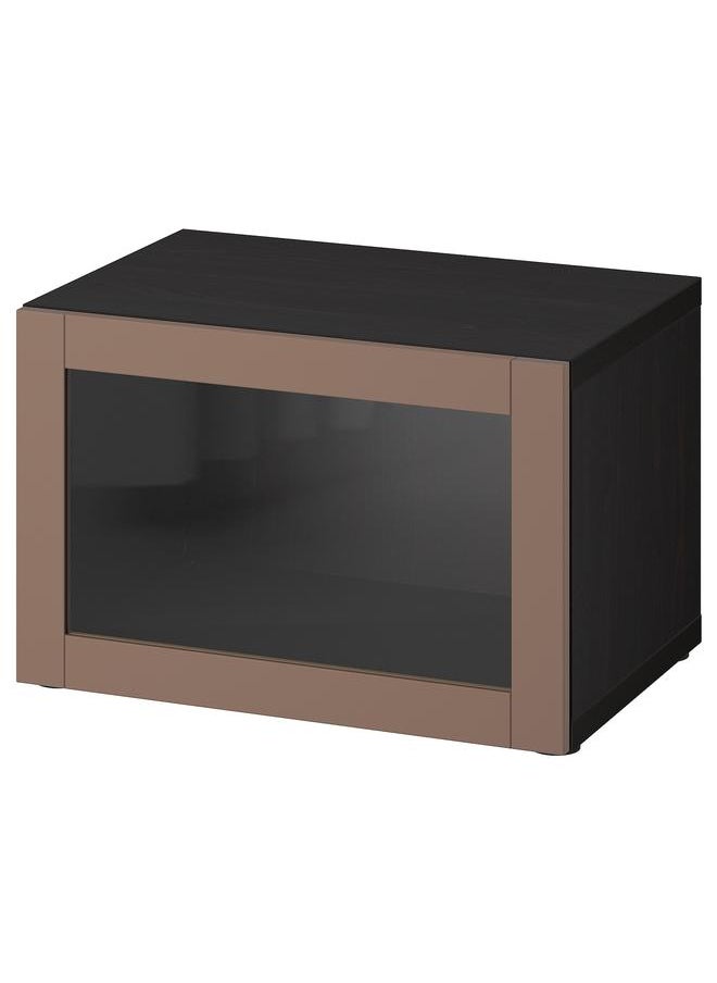 Zaboon Shelf unit with door, black-brown/Sindvik light grey-brown, 60x42x38 cm  - Image 1