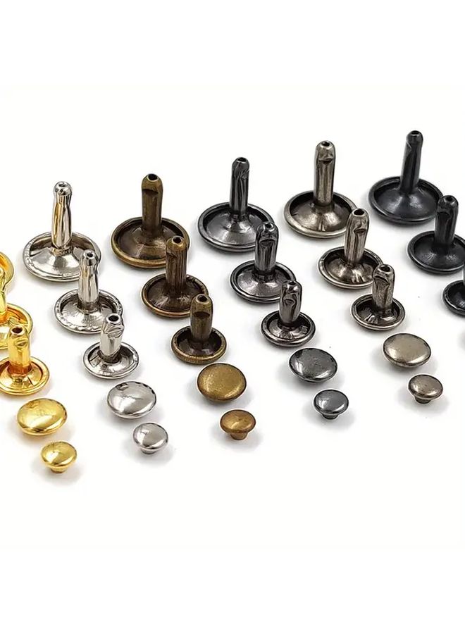 Double Cap Rivets 80 Sets Mix 4 Colors 8x10mm for Leather Craft Bags Belts Hats - Image 4