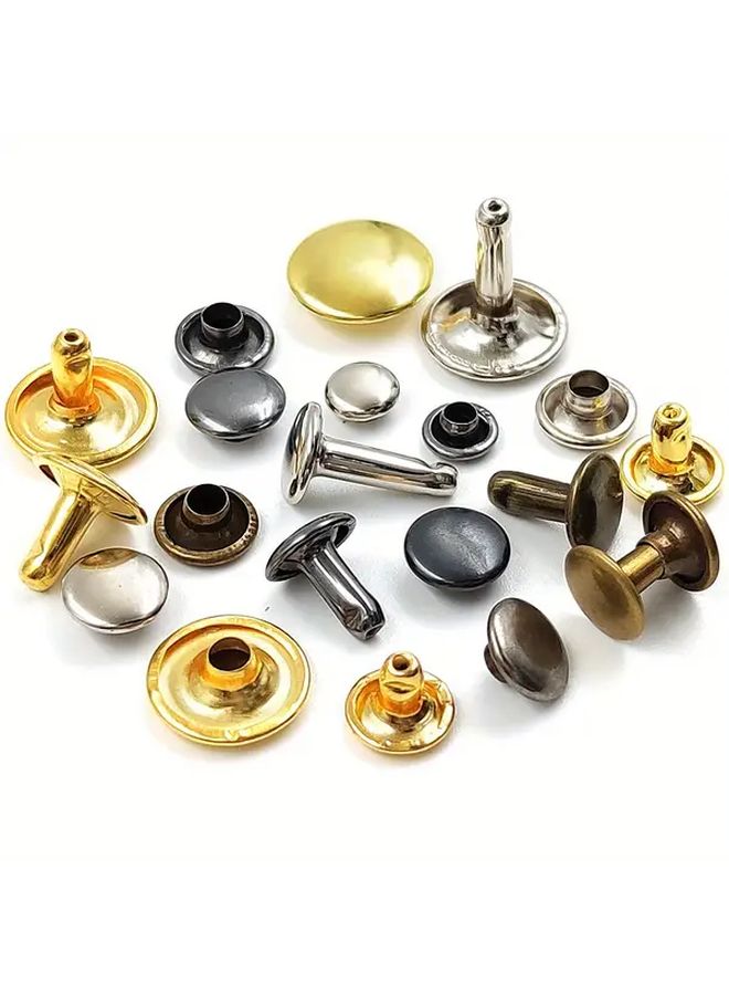 Double Cap Rivets 80 Sets Mix 4 Colors 8x10mm for Leather Craft Bags Belts Hats - Image 5