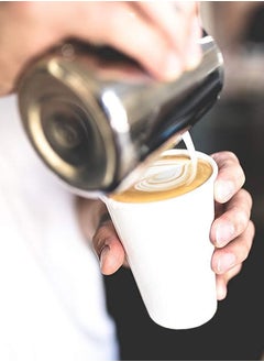 Generic 100 Pack 12 oz White Disposable Paper Coffee Cups for Hot and Express Beverages, Tea, Coffee, Latte, and Hot Chocolate  - Image 5