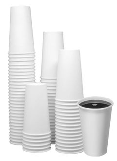 Generic 100 Pack 12 oz White Disposable Paper Coffee Cups for Hot and Express Beverages, Tea, Coffee, Latte, and Hot Chocolate  - Image 1
