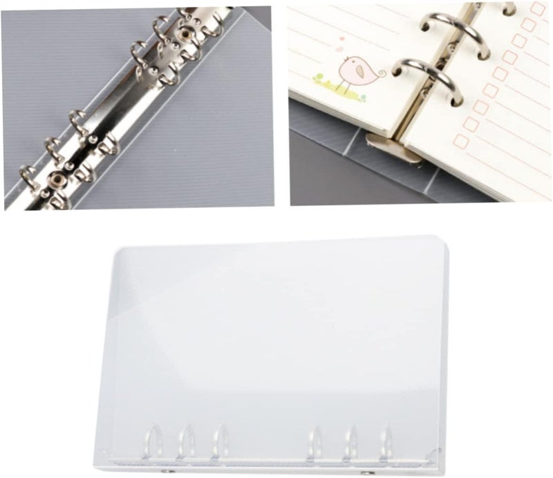 Clear 9 Ring Binder Transparent Oblique Pattern Binder Folder Plastic Folder Hole Punched for Letter Size Paper B5 - Image 5