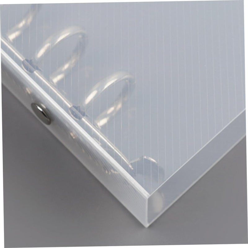 Clear 9 Ring Binder Transparent Oblique Pattern Binder Folder Plastic Folder Hole Punched for Letter Size Paper B5 - Image 3