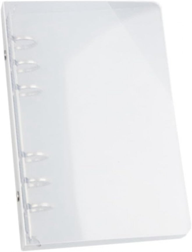 Clear 9 Ring Binder Transparent Oblique Pattern Binder Folder Plastic Folder Hole Punched for Letter Size Paper B5 - Image 1