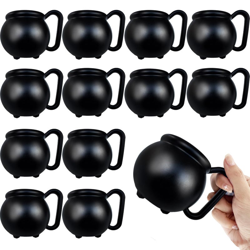 Baaxxango 12 PCS 15 oz Cauldron MugsPlastic Black Cauldron Pot CupsWitches Brew Mug for DrinksHalloween Party FavorsSt Patricks Day Party Gift Supplies - Image 2