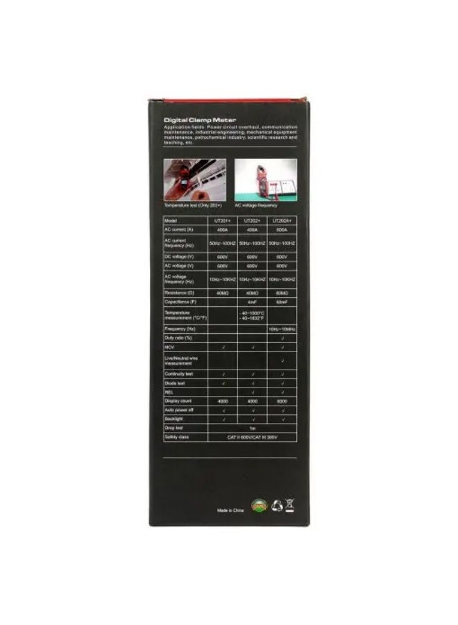 Uni-T UT 202+ Digital Clamp Meter, 2000 Count, AC 400A, Temperature Measurement - Image 2