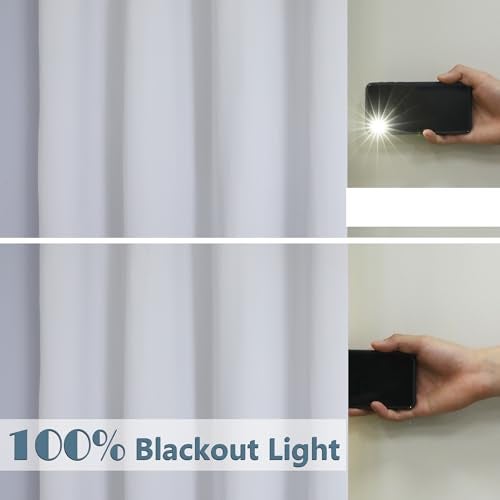 Chyhomenyc 2 Panels 100% Blackout Curtain Liners, 100% Darkening Thermal Insulated Blackout Liner for 84 Inch Curtains, Each 50" Wx80 L, 2 Liners Per Set with 17 Pieces Rings - Image 4