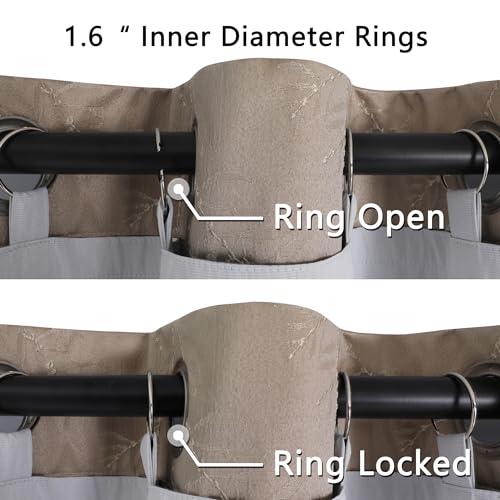 Chyhomenyc 2 Panels 100% Blackout Curtain Liners, 100% Darkening Thermal Insulated Blackout Liner for 84 Inch Curtains, Each 50" Wx80 L, 2 Liners Per Set with 17 Pieces Rings - Image 5