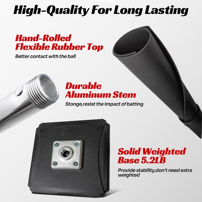 JASCOPRO Portable Batting Tee - Height Adjustable from 25-37 inches for Baseball and Softball - Image 3