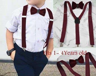 CLOTHERA Maroon Suspender and Bow Tie Set for Kids 5 to 15yrs - Image 5