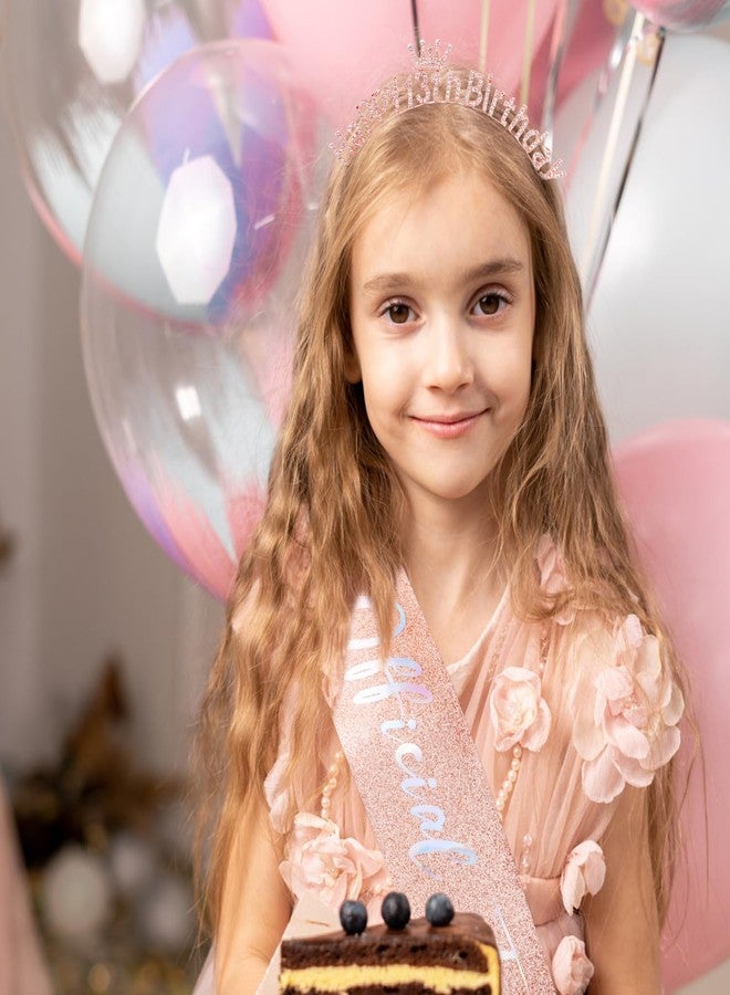 Atoden 13th Birthday Decorations for Girls Official Teenager Sash 13 Year Old Tiara Crown Headbands Thirteen Hair Band Happy 13th Birthday Gifts for Girls Rose Gold - Image 3