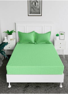 MAXQON 2-Set Fitted Bed Sheets +  Pillow Covers, King/Queen/Double/Single Sizes, Color Green  - Image 5