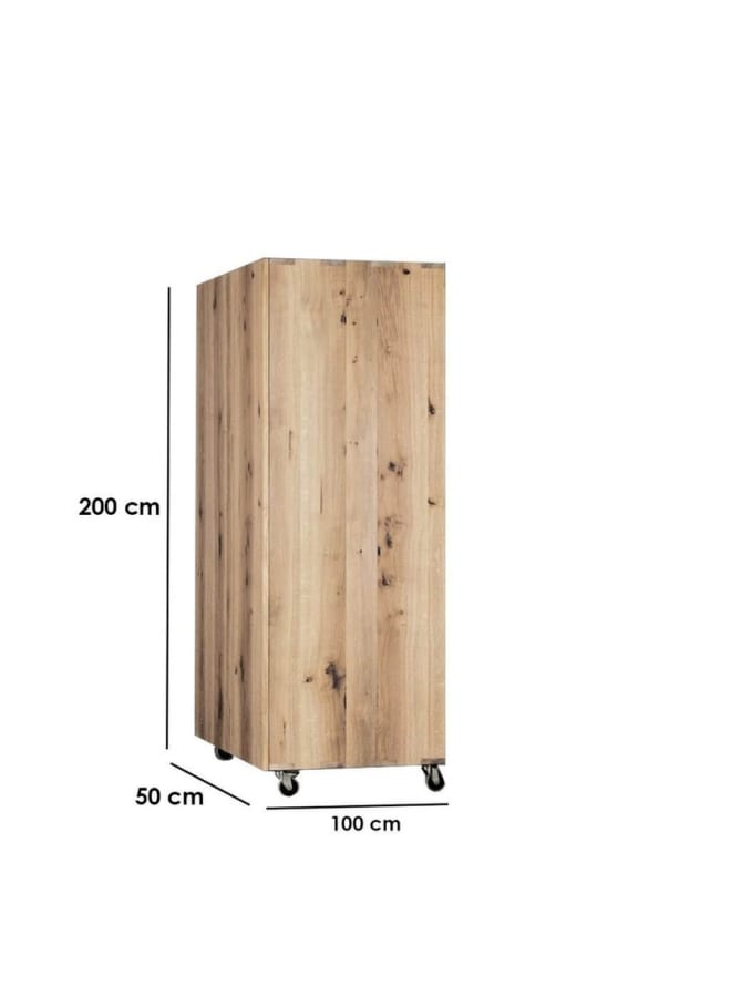 ريترو خزانة ملابس 200x50x100سم – بيج - Image 3