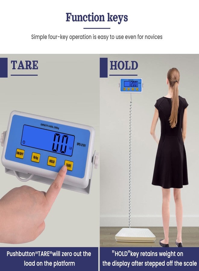 Tetuga Medical Scale - Heavy Duty 440 lb High Capacity Wrestling Scale for Body Weight with Easy to Read LCD Display Physician Scale, Professional Medical Grade Scale for Doctor Home Gym Office - Image 4