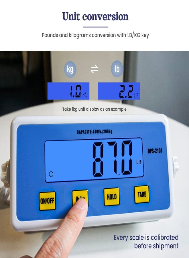 Tetuga Medical Scale - Heavy Duty 440 lb High Capacity Wrestling Scale for Body Weight with Easy to Read LCD Display Physician Scale, Professional Medical Grade Scale for Doctor Home Gym Office - Image 3