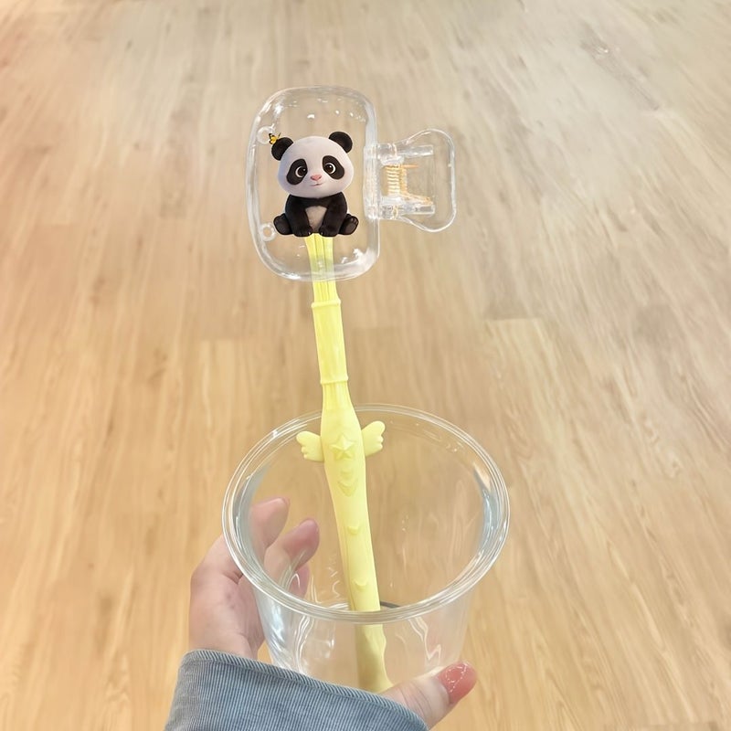 2pcs Cute Panda Toothbrush Holder Set Portable Protective Cover for Home Travel Use - Image 5