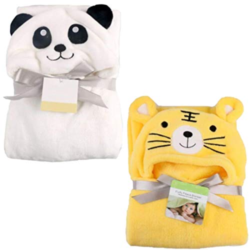 BRANDONN New Born Premium Hooded All Season Wrapper Cum Baby Bath Towel Cum Baby Blanket for Babies Pack of 2 - Image 1