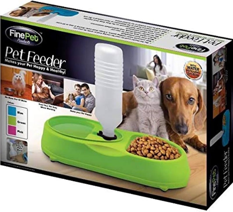 Finepet® Pet Feeder Set (2 Sides Plate + Bottle) - Image 3